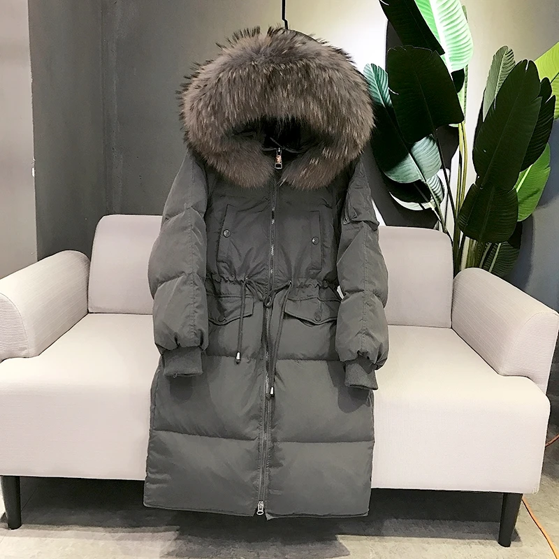 ladies down coat with fur hood