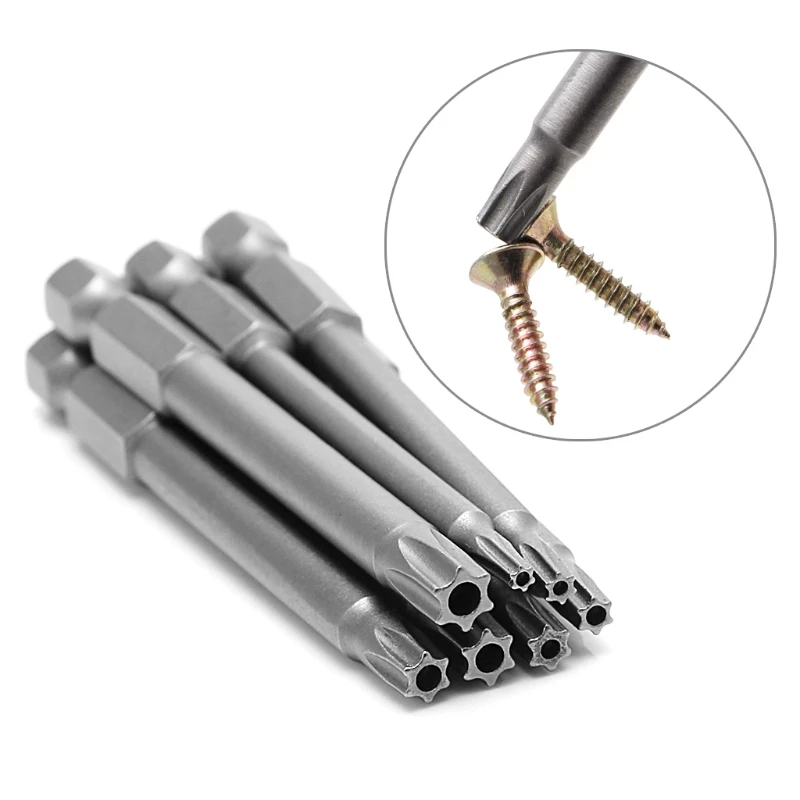 High Precision 7Pcs 75mm T8-T30 Magnetic Torx Screwdriver Bit 1/4 Inch Hex Shank for car accessories