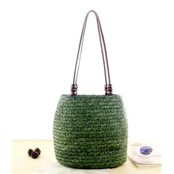 

Beaded Retro Straw Woven Beach Storage Bag Women's Handbag Single Shoulder Bags