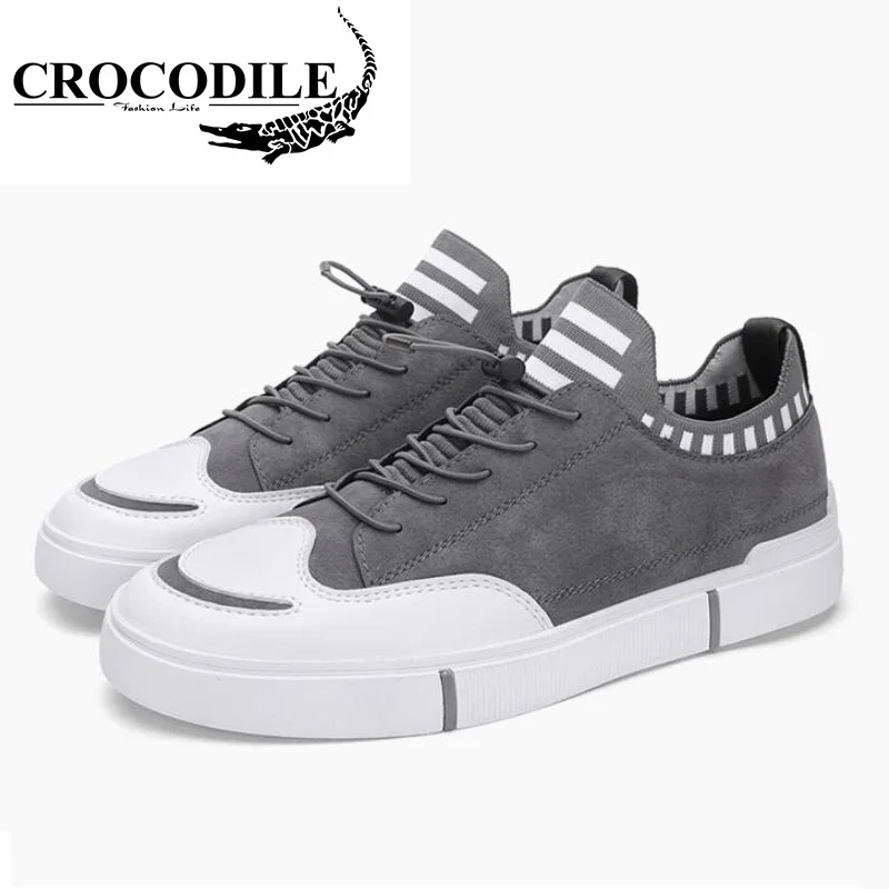 

Crocodile Men Skateboarding Shoes Suede Leather Sneaker Jogging Flat Skate Shoes for Men Athletic Sport Shoes Footwear Trainers