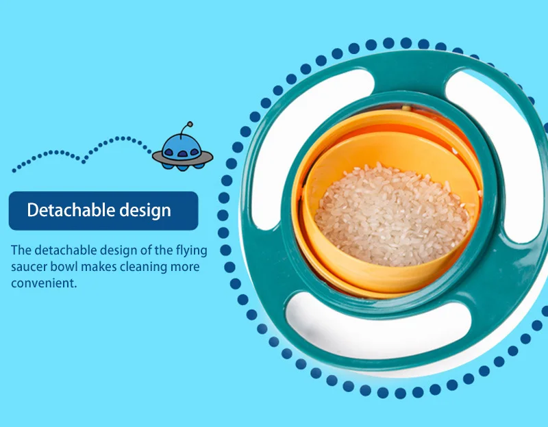 Обучающая посуда для кормления детей практичный дизайн детская вращающаяся балансирующая чаша Новинка Гироскопический зонтик чаши вращающаяся на 360 влагозащищенная чаша