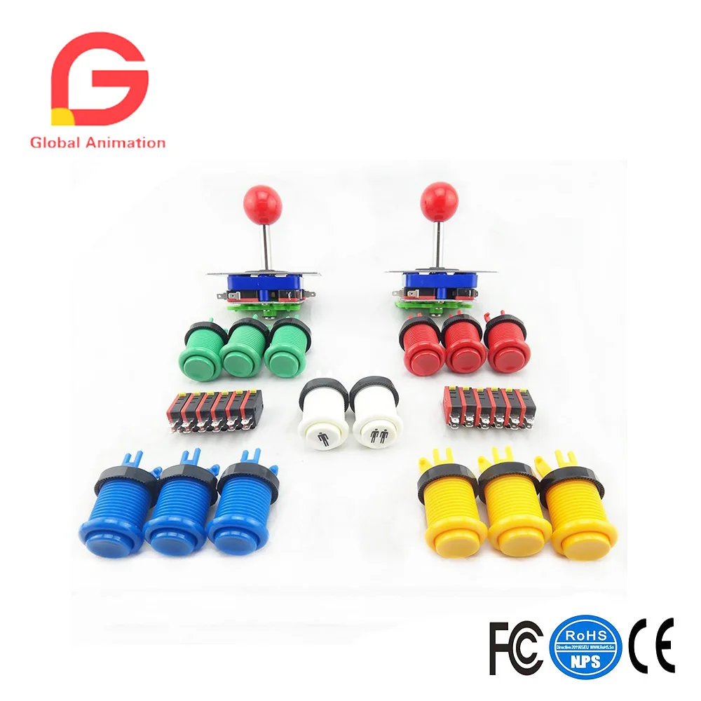 Arcade Part Bundles Kit with 2 Arcade Joysticks,12 Push Buttons ,14 Microswitches for Jamma Arcade Video Game Accessory Kits Arcade Part Bundles Kit with 2 Arcade Joysticks,12 Push Buttons ,14 Microswitches for Jamma Arcade Video Game Accessory Kits
