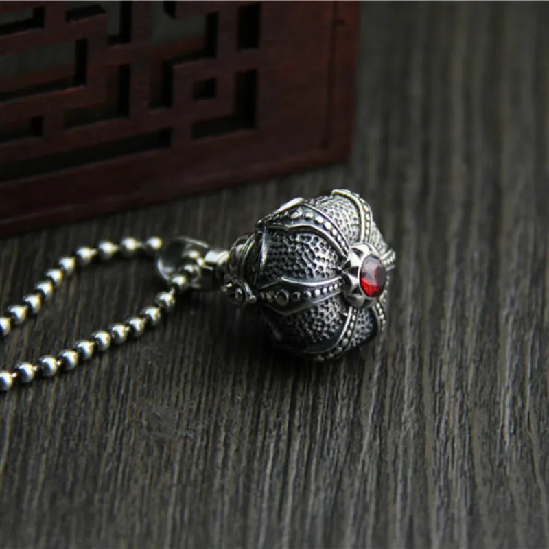 Кулон ожерелье плавающий медальон открывающийся Алхимия печь инкрустация природным камнем 925 пробы серебро винтажные аксессуары с Буддой