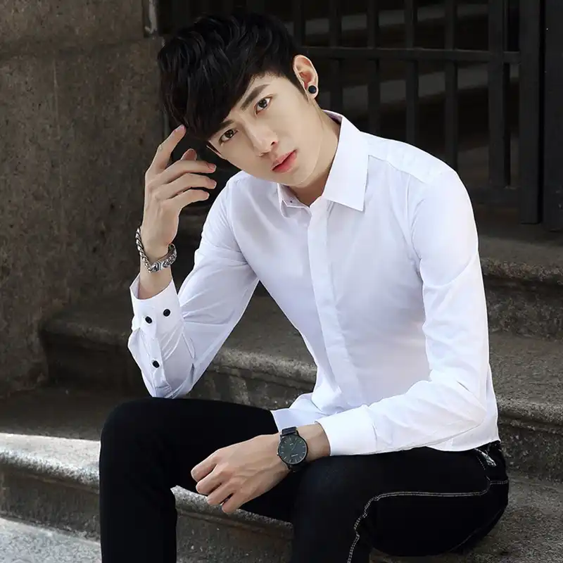 plain white dress shirt mens
