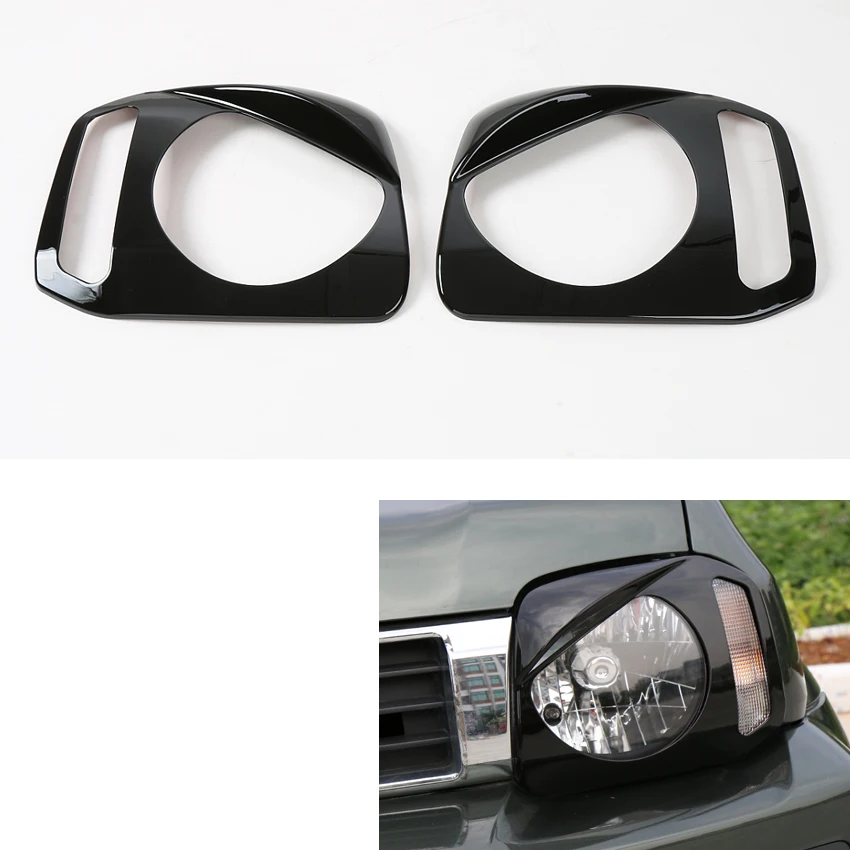 1 Pair Auto Car Front Head Light Lamp Protective Cover Frame Trim For Jimny 2007 2015