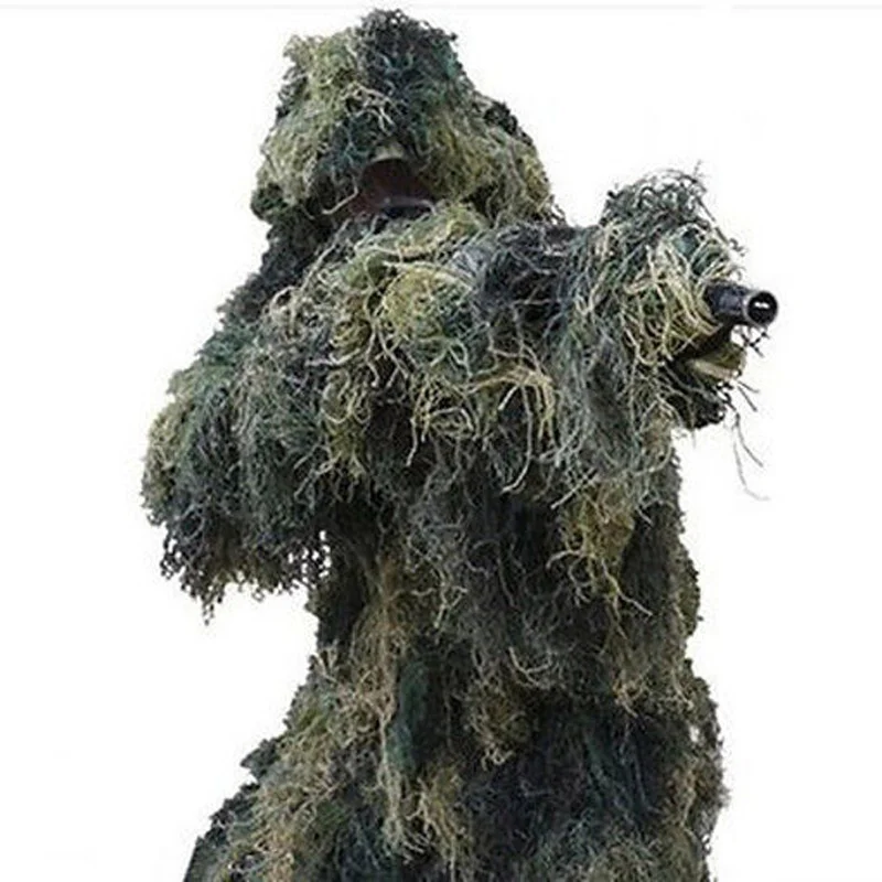 4 шт. костюм тактический камуфляж, лесная местность 3D Ghillie Bionic обучение лук Охота Ghillie