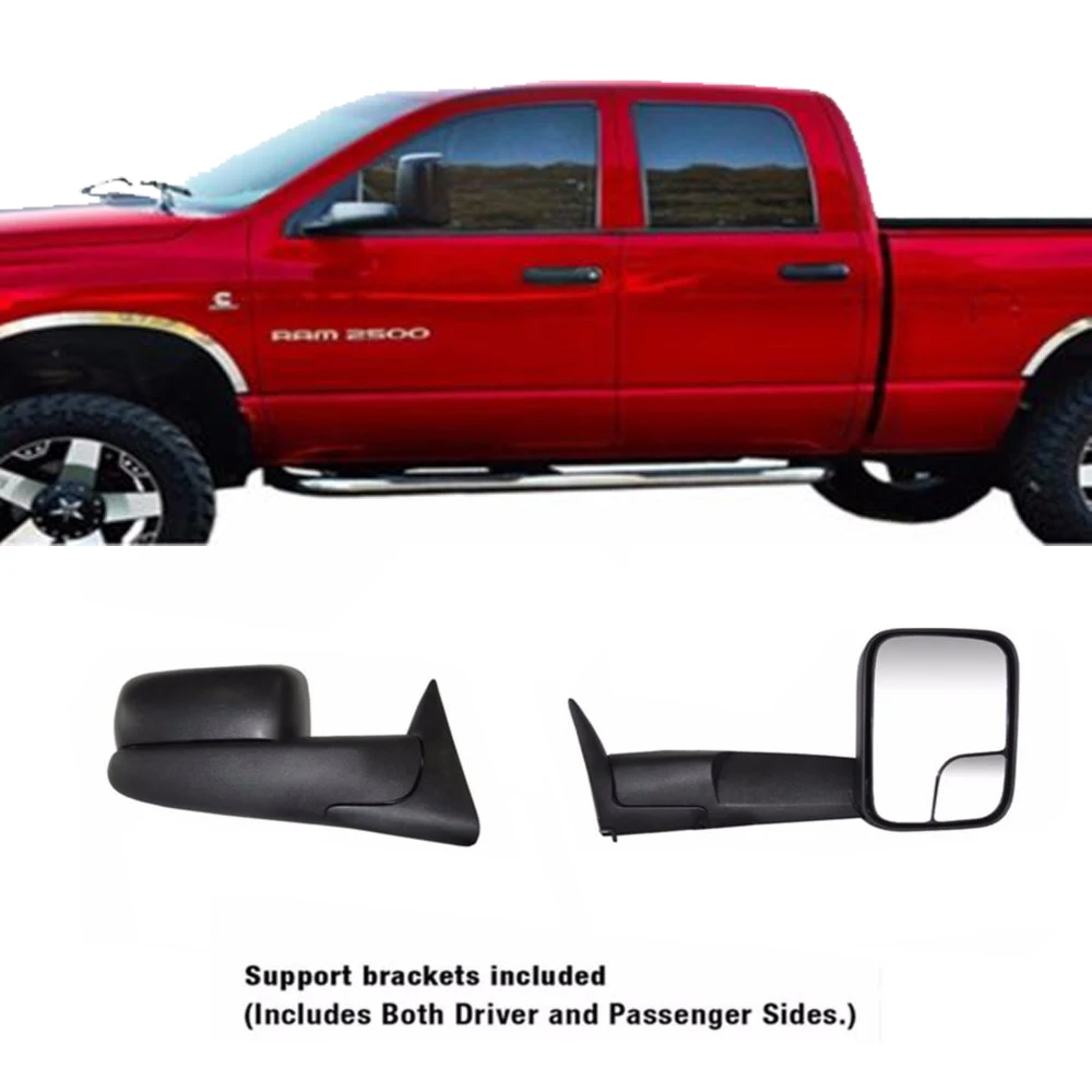 Буксировка зеркала пара + кронштейн для 1994 2001 Dodge Ram 1500 2002 2500 3500|bracket wall|mirror toyotabracket