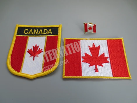 

National Flag Embroidery Patches and Metal Flag Lapel Pin CAMBODIA
