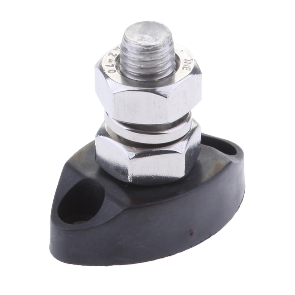 Black Junction Block Power Post Insulated Terminal Stud 8mm Stainless Steel