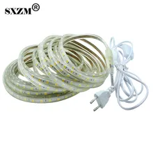 SXZM 10M AC220V 5050 led strip light ON/OFF switch EU plug Waterproof flexible led tape 60leds/M outdoor kitchen Foyer lighting