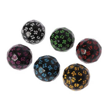 

6Pcs 60 Sided Acrylic D60 Polyhedral Dice For Casino D&D RPG MTG Party Table Board Game