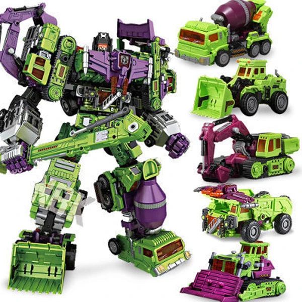 

hot 3 styles IN-STOCK 6in1 NBK 1-6 Hook Transformation Robot Ko Version Gt Scraper Of Devastator Action Figure Toys Outdoor
