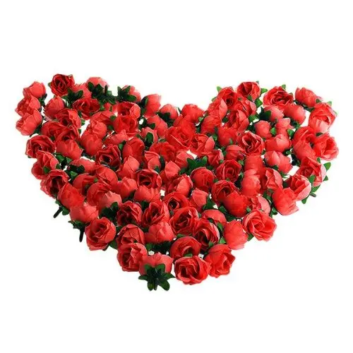 

FLST 100 x Tete Fleur Artificielle Roses Deco DIY Mariage Bapteme ROUGE
