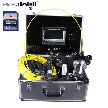 

50M 360 degree camera Sewer Pipe Inspection Camera with DVR 600 TVL with 7'' Digital LCD Screen Fiber Glass Cable
