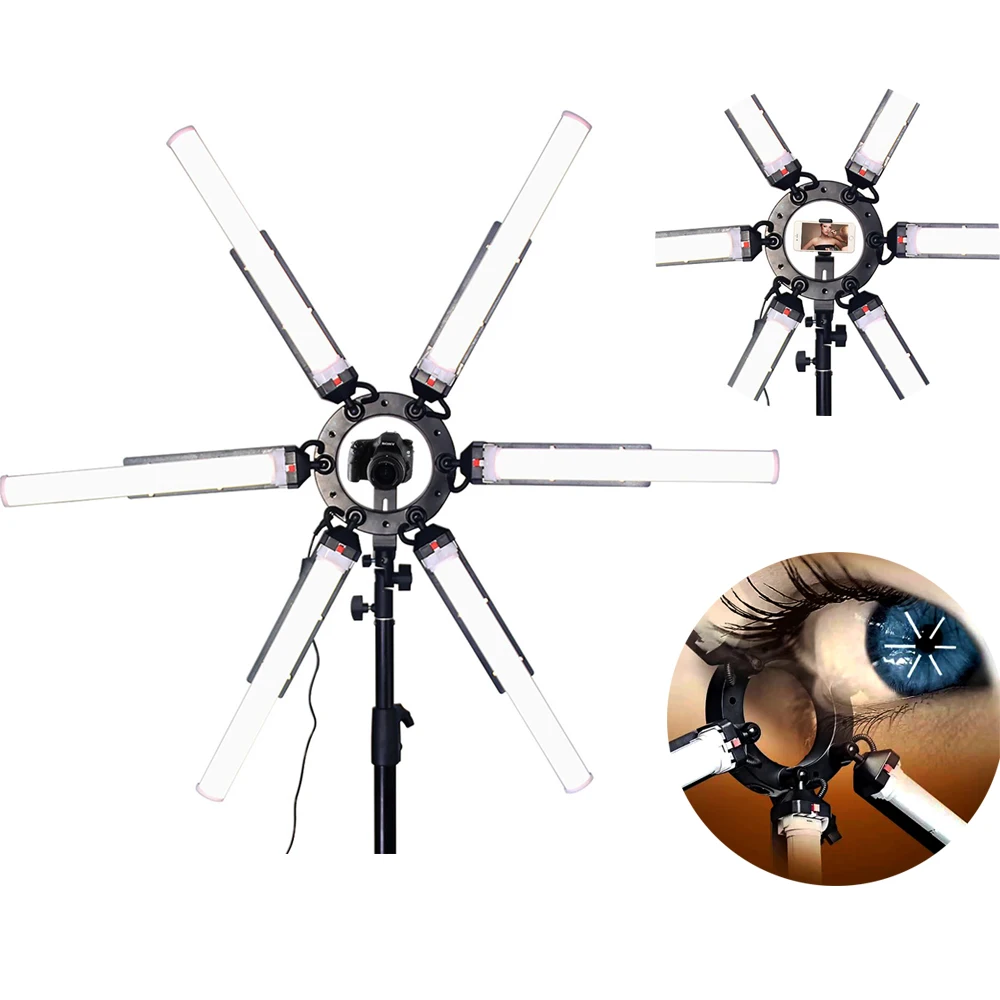TL 900S Camera Photo LED Ring Light Video 3200K 4200K 5500K 6 Tubes Eyes Photography Light