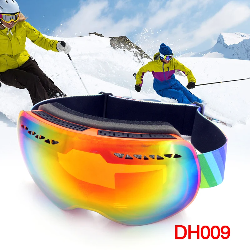 TPU Mountain font b Snowboard b font Goggles UV400 Winter Glasses Double Anti fog Lens Big