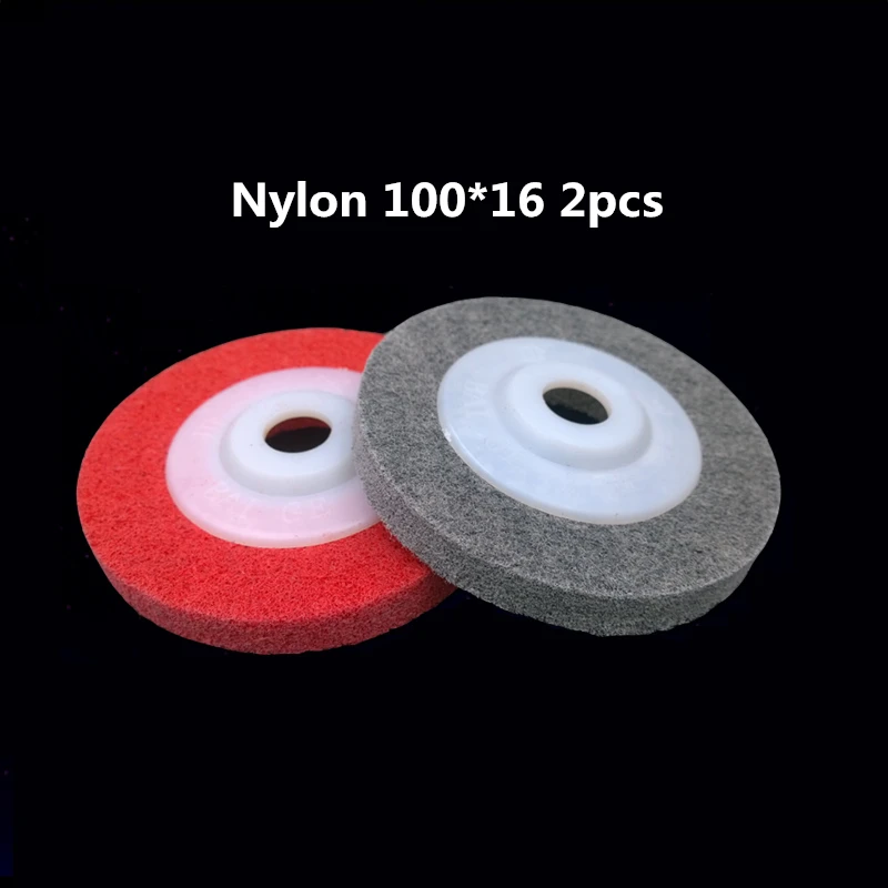 2pcs 4" 100mm Fiber Wheels Nylon Wheel Bowl Polishing Abrasive Discs 7p