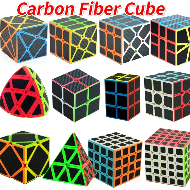 

Carbon Fiber Cube Magic Cube Speed 2x2 3x3 4x4 5x5 Pyramides 223 233 SQ1 Skew Puzzle Rice Dumling Cubo Magico Toys For Children