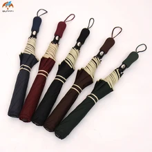 

New Fully-automatic Two Folding Male Commercial Compact Large Strong Frame Windproof 8 Ribs Umbrellas 1D5