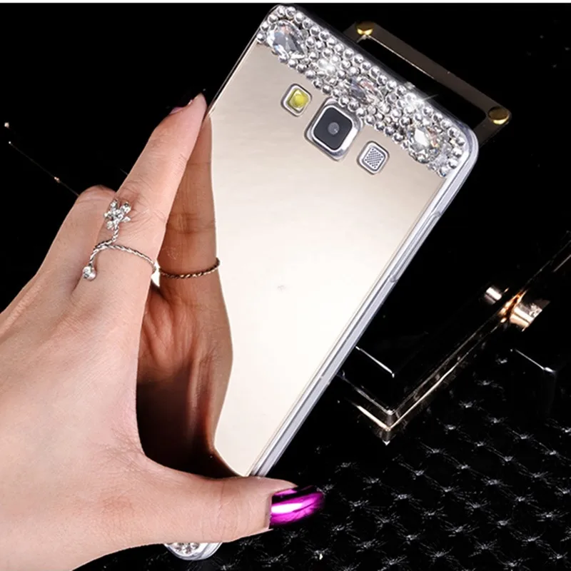 

Luxury 3D Bling Diamond Rhineston With Mirror Case For Samsung J3 J5 J7 Pro J4 J6 Plus J8 2018 J1 Ace J2 J530 J7 Prime C7 C8 C9