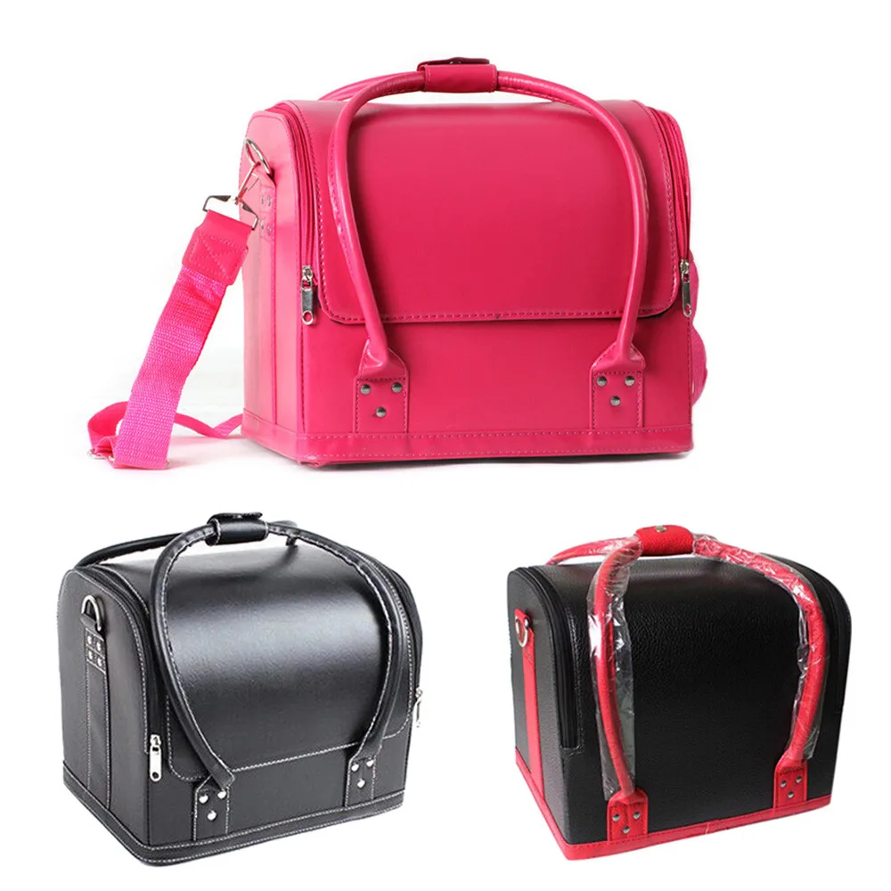 

2019 Professional Vanity Cosmetic Bag Organizer Women Travel Make Up Cases Big Capacity Cosmetics Suitcases For Makeup C531