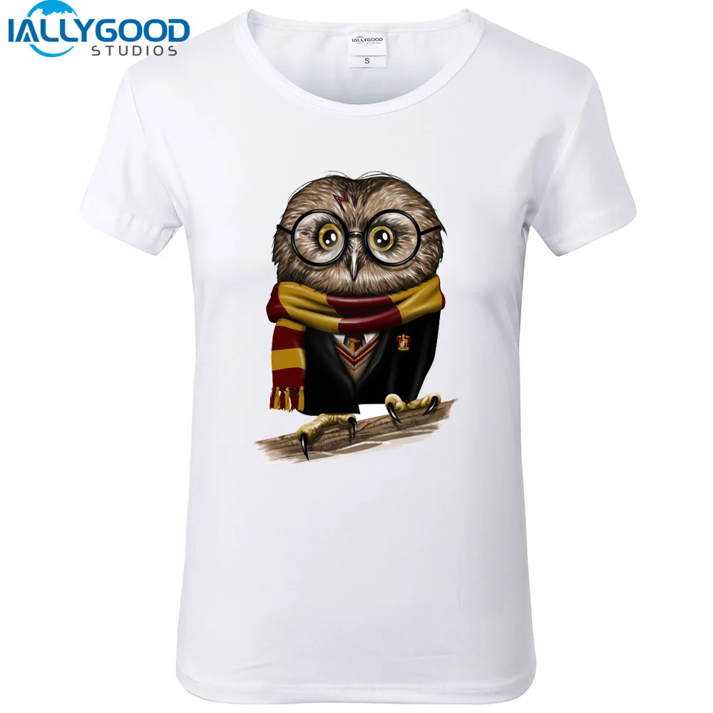 

New Summer Harajuku Style Magic Owl T-Shirt Cute Printed Tops Women T shirts Casual Female White T shirts S758