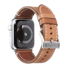 IStrap прочный ремешок из натуральной телячьей кожи 42 мм 38 мм/44 мм 40 мм для Apple Watch Series 4 3 2 1 ремешок для часов аpple