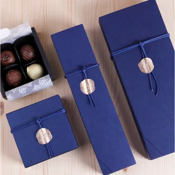 

4/6/12 Packed Chocolate Boxes Blue Chocolate Paper Box Valentine's Day Christmas Birthday Party Supplies Gift Packaging
