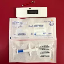 Портативный микрочип Считыватель rfid pet id сканер с 10 шт. 2,12*12 мм FDX-B 134,2 кГц Собака Стеклянный колпачок инжектор животного чип шприц