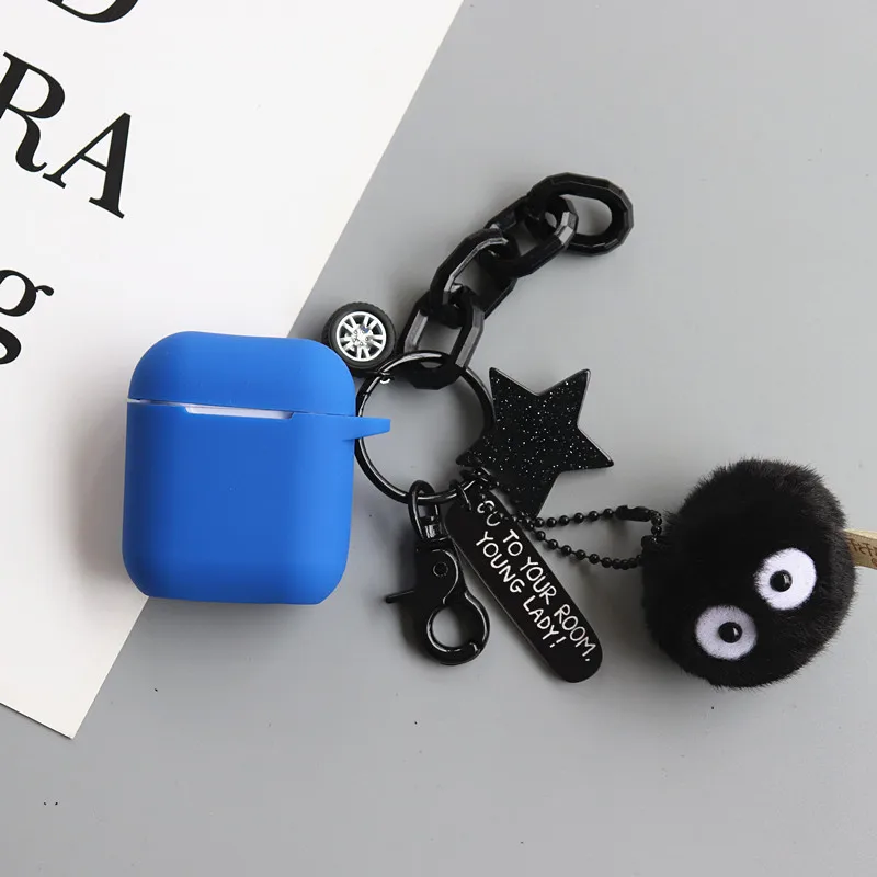 Милые Susuwatari Струны для гарнитура для airpods мягкая сумка Универсальный телефон крюк ремешок мультфильм Тоторо Fairydust запястье