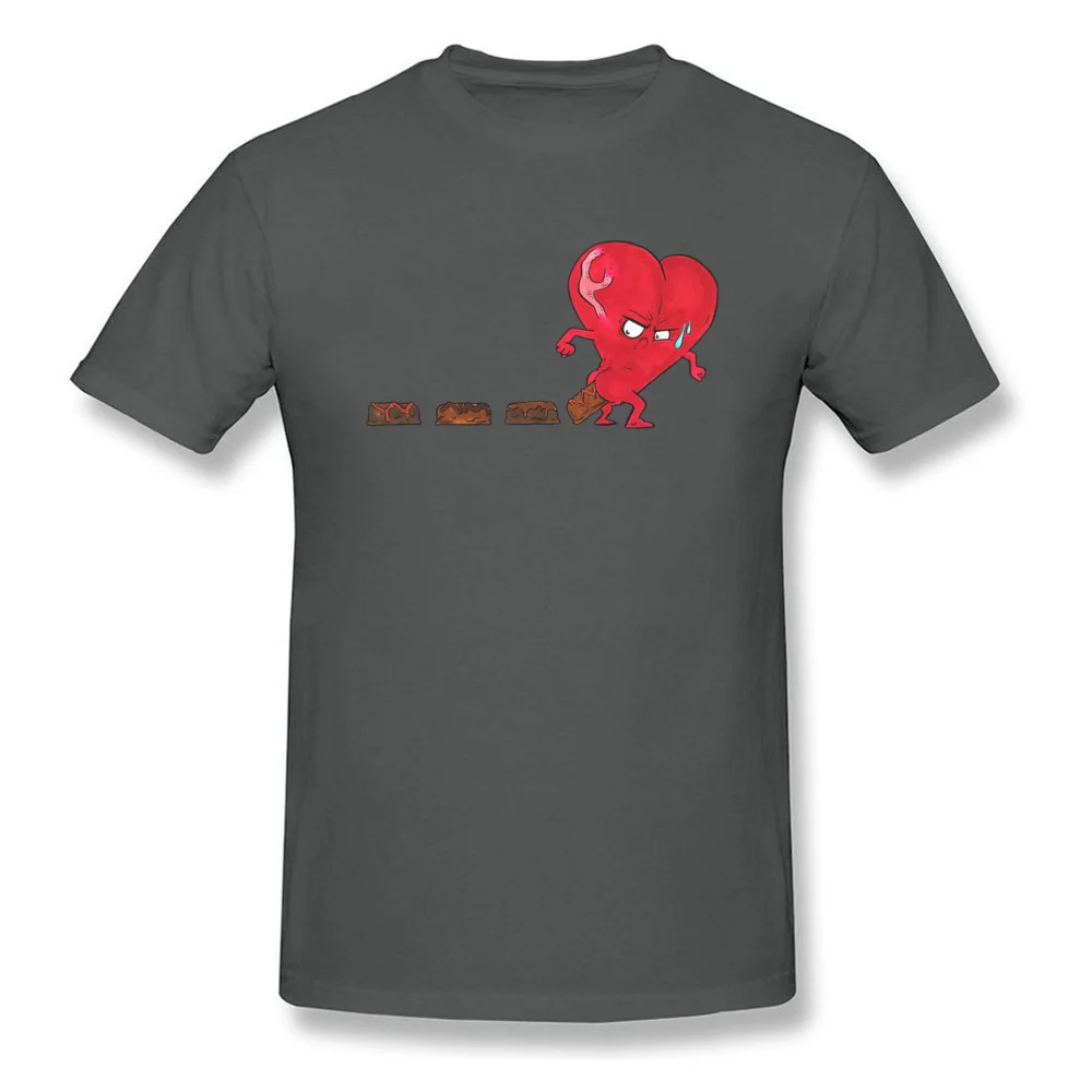 Design Chocolate Filled Heart Geek Short Sleeve Autumn Tops & Tees Wholesale Round Collar Cotton Fabric Tee Shirts Boy T Shirts Chocolate Filled Heart carbon
