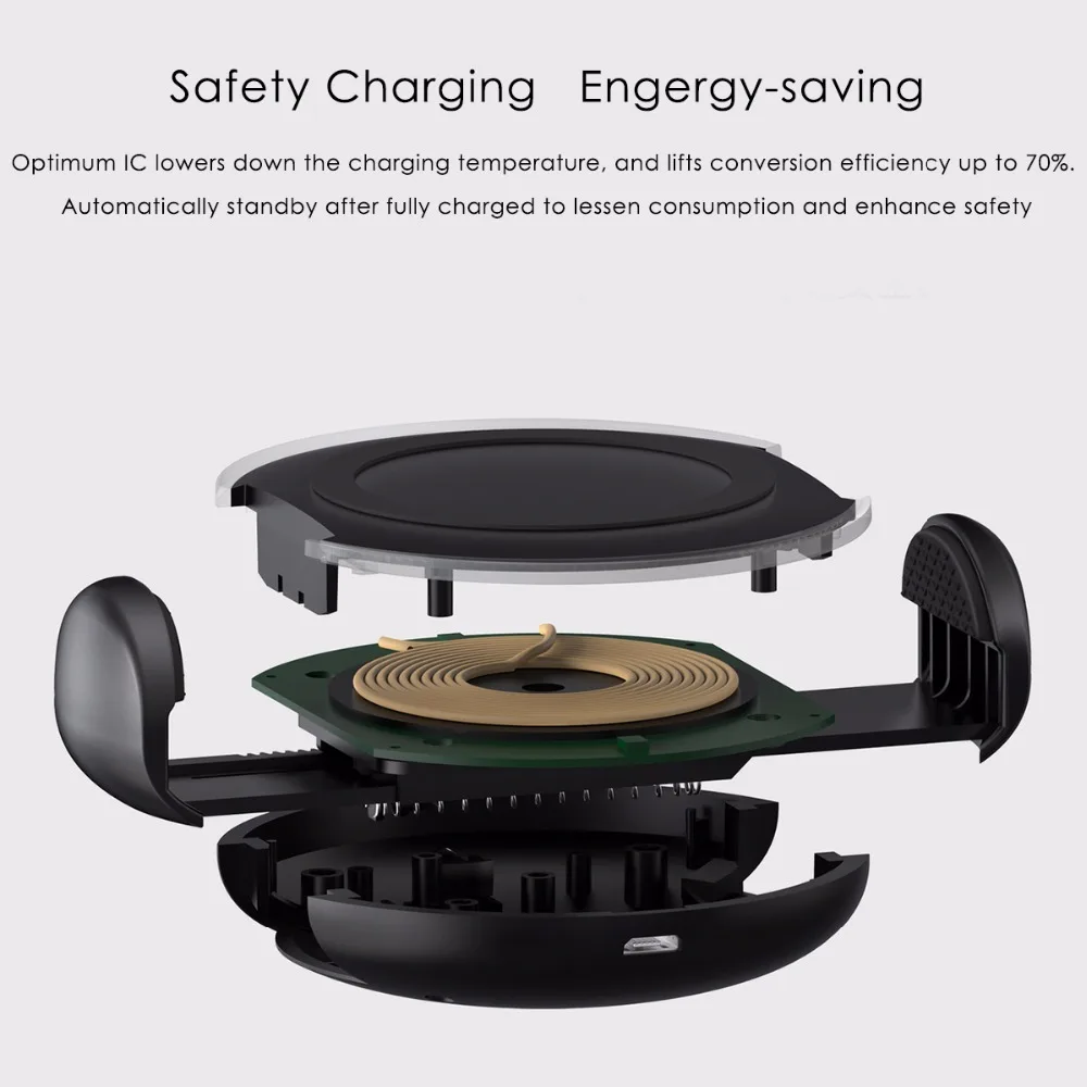 SOONHUA 5V 1A QI Wireless Car Charger Phone Holder  Fast Charging Car Adapter For iPhone X 8 Plus Samsung Galaxy S6 S8 S7 Edge