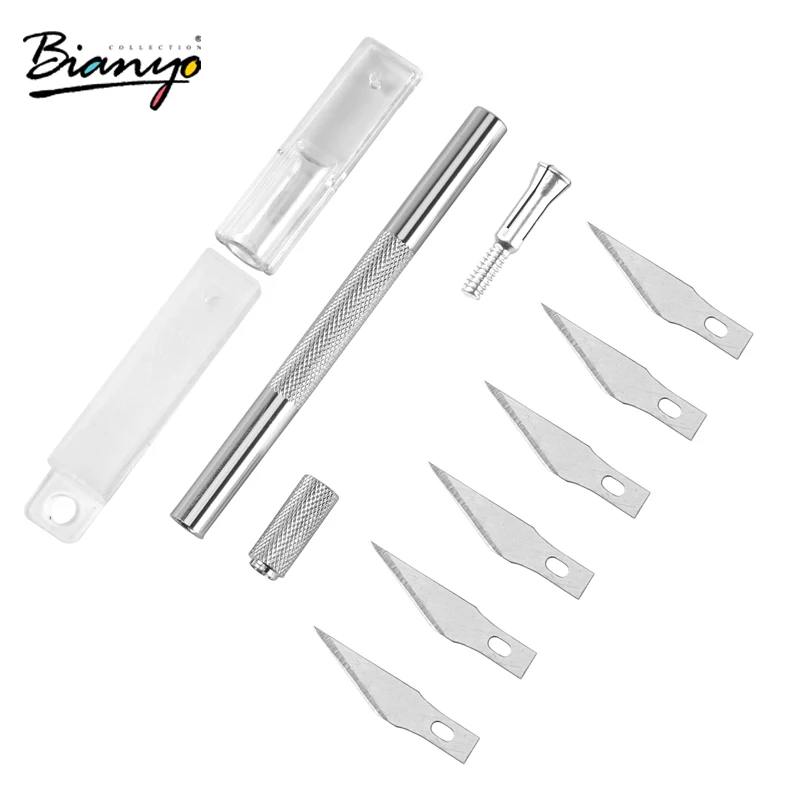 Bianyo Artist Knife Alloy Handle with 5Pcs Blades Set For Sculpture