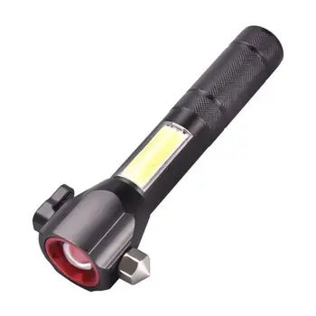 

Multi-Function T6 Rescue Flashlight L2 Telescopic Zoom Mini Glare Rechargeable Flashlight with Safety Hammer and Cutter