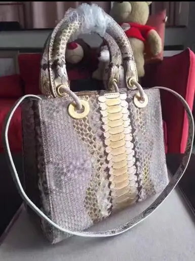 real snakeskin top quality luxury handbags women bags designer bags handbags women famous brands free shipping with dustbag