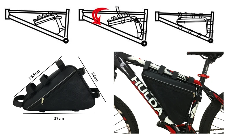 36 В, 48 В, 60 в, 72 в, E-BIKE, треугольная аккумуляторная сумка для электрического велосипеда, черная велосипедная Рама, Треугольные сумки, максимальная нагрузка 126 ячеек