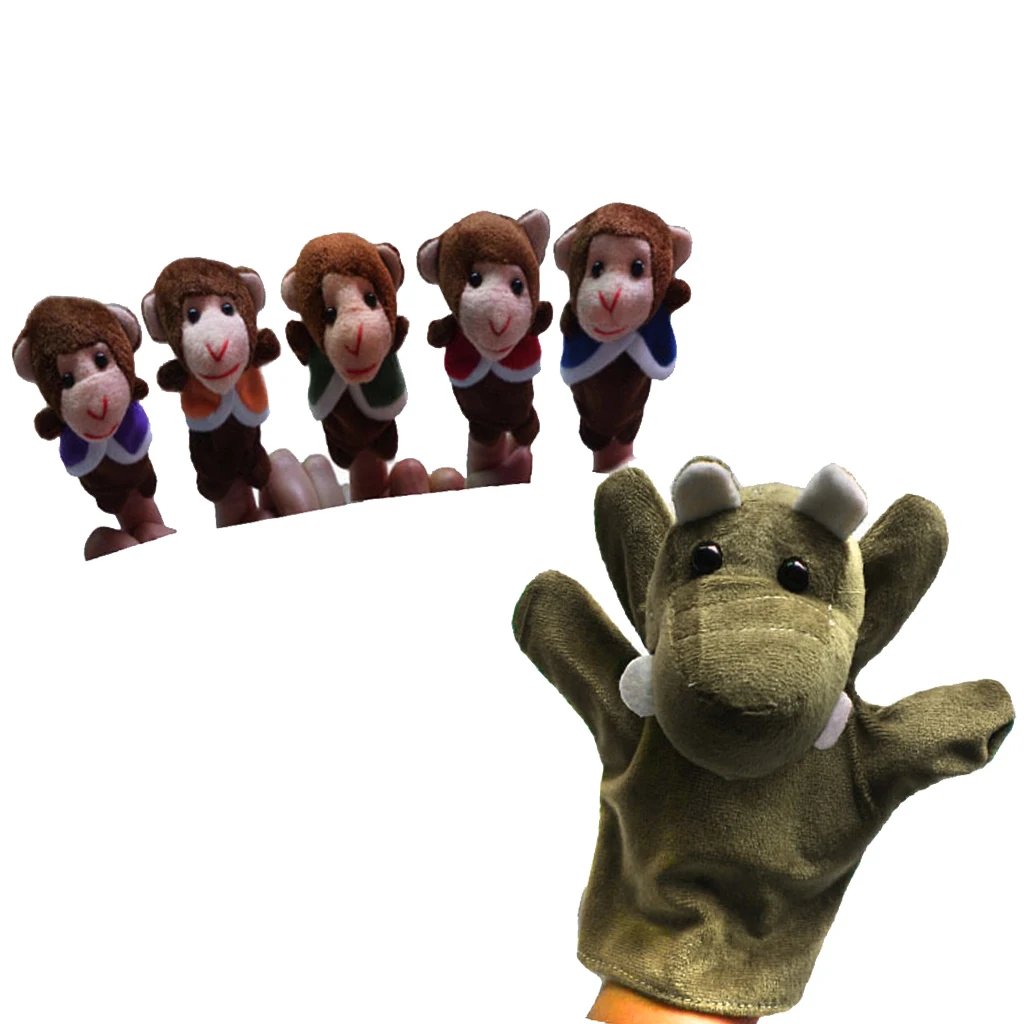 

MagiDeal 6Pcs/Set Finger Puppets for Children Kids Baby Toddlers Funny Toys Stage Show-Five Little Monkeys Swing In A Tree