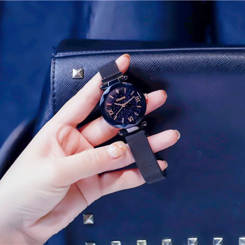 

1 Pcs Women Lady Wrist Quartz Watch Round Starry Sky Magnetic Buckle Fashion Gift NGD88