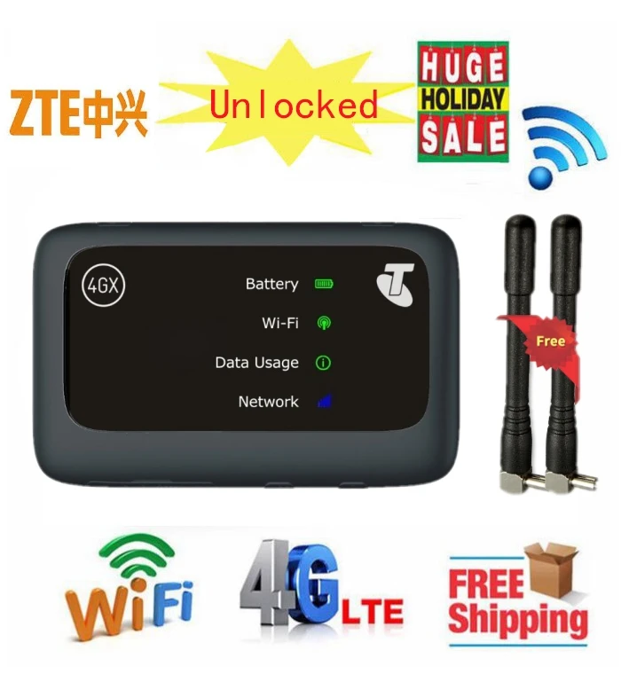 

UNLOCKED TELSTRA ZTE MF910Z (plus a pair of antenna ) 4GX WIFI MODEM 4G FDD 700/900/1800/2100/2600Mhz wifi hotspot lte mifi
