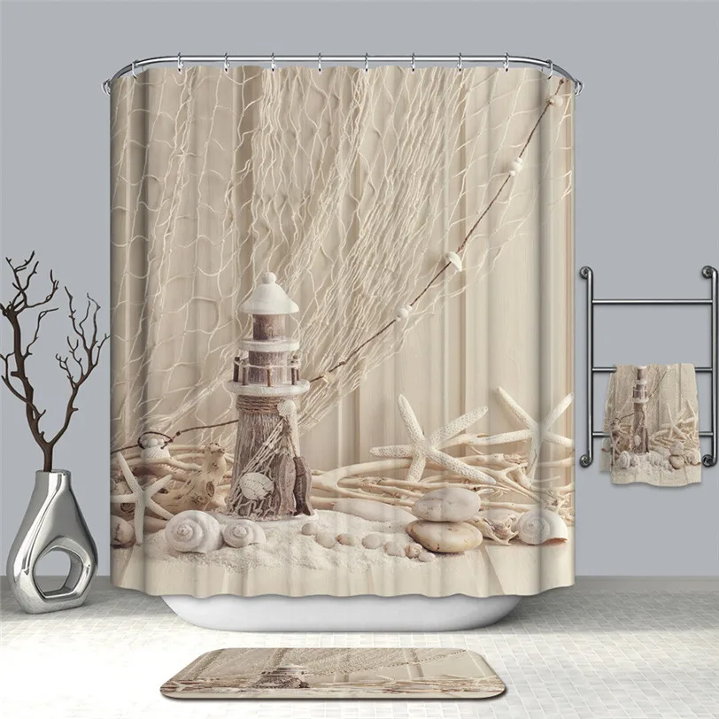 

Ouneed 3D Printing Shower Curtains for Bathroom Waterproof Polyester Fabric Shower Bath Curtain With 12pcs Hooks Bathroom 1207#