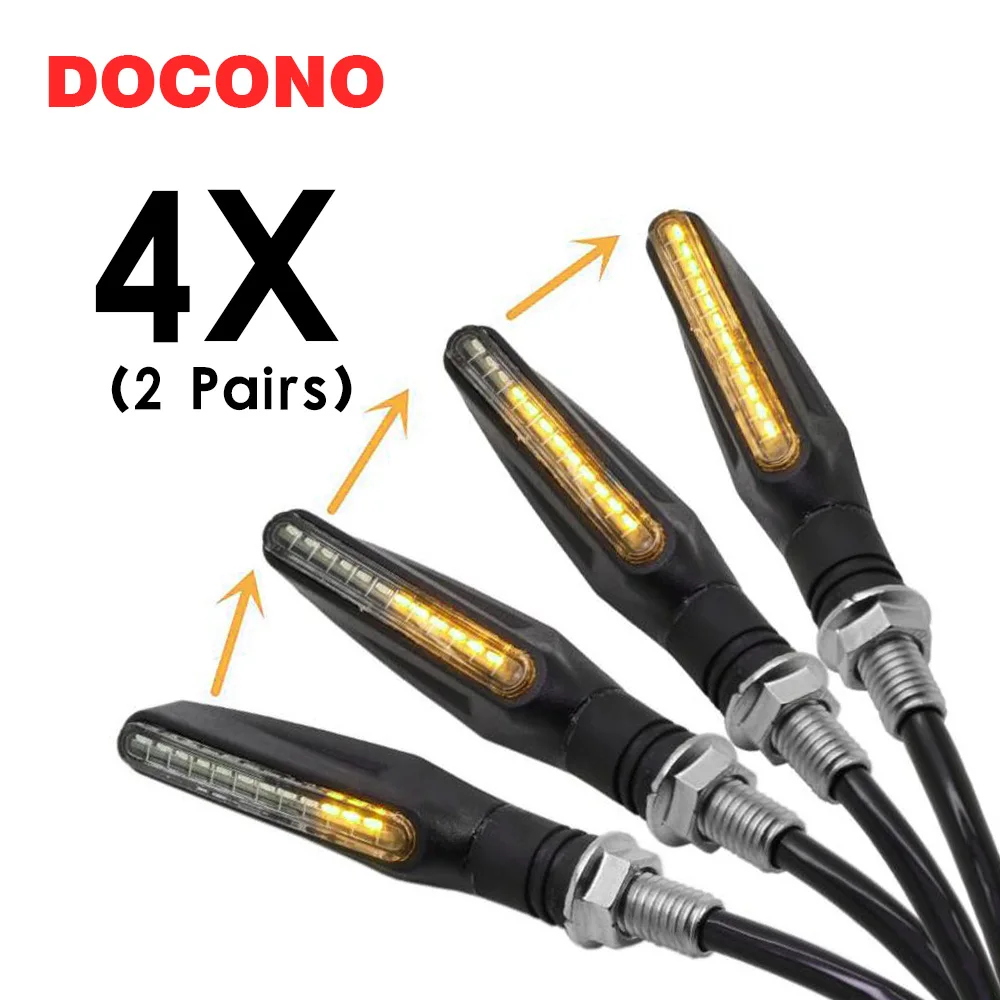 

4PCS/SET Motorcycle LED Turn Signal Light Blinker Amber Universal for Motocross Scooters E-bikes Indicator Light Lamp 12V