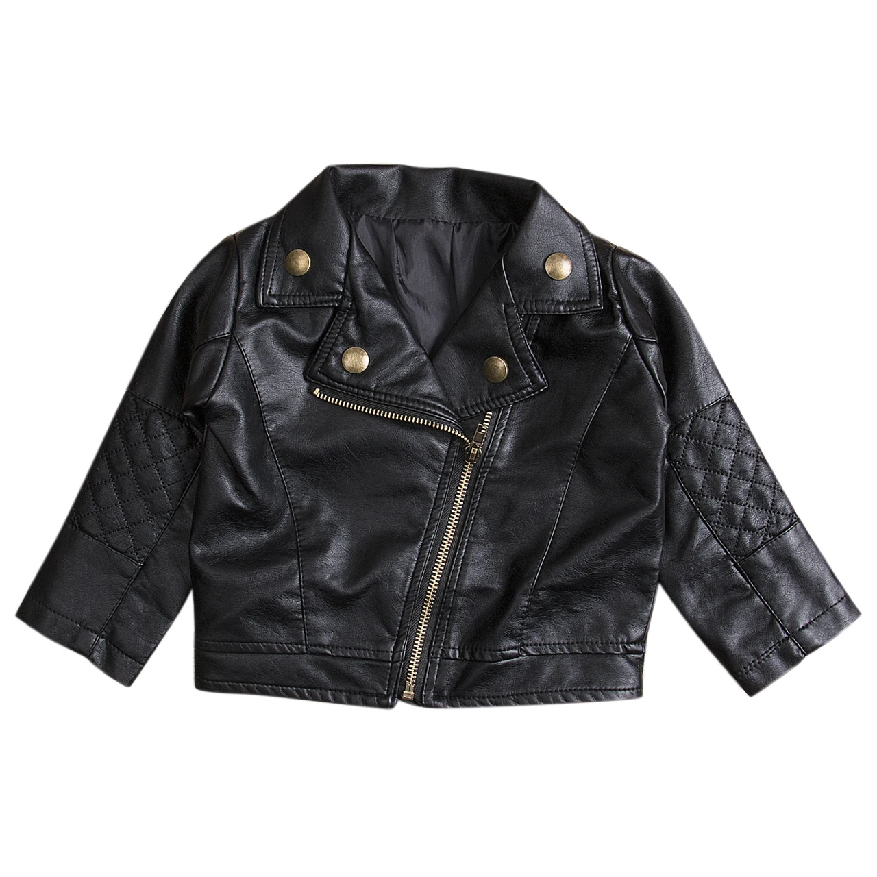 

Baby Girls Coat 2017 Autumn Spring Winter Cool Girl Black Faux Leather Warm Biker Jacket Coat Age 2 3 4 5 6 7 Y