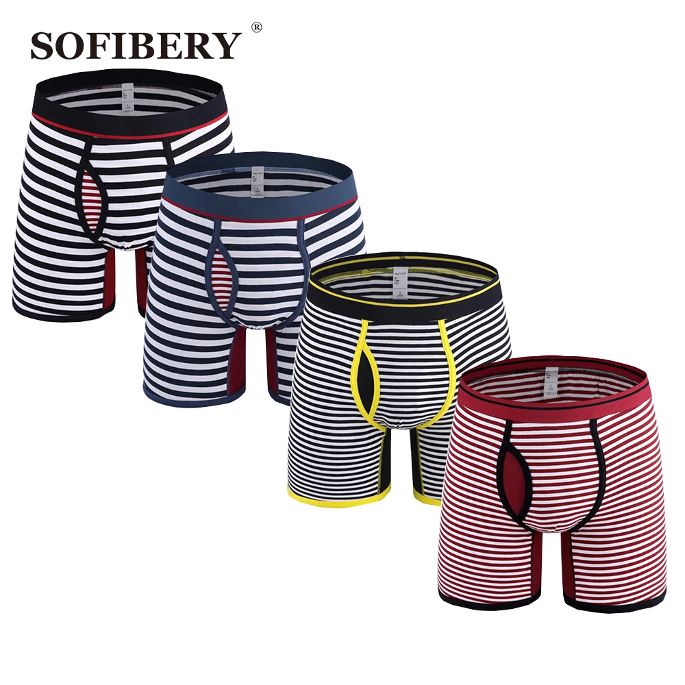 Sofibery Men's Underwear Extra Long Men's Boxers Men's Shorts Cotton