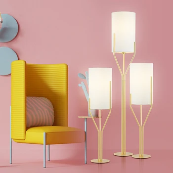 

Iron Art Floor Lamps Bedroom Bedside Simple Home Decor Indoor Floor Lights Living Room LED Lighting Lighting Kitchen Fixtures