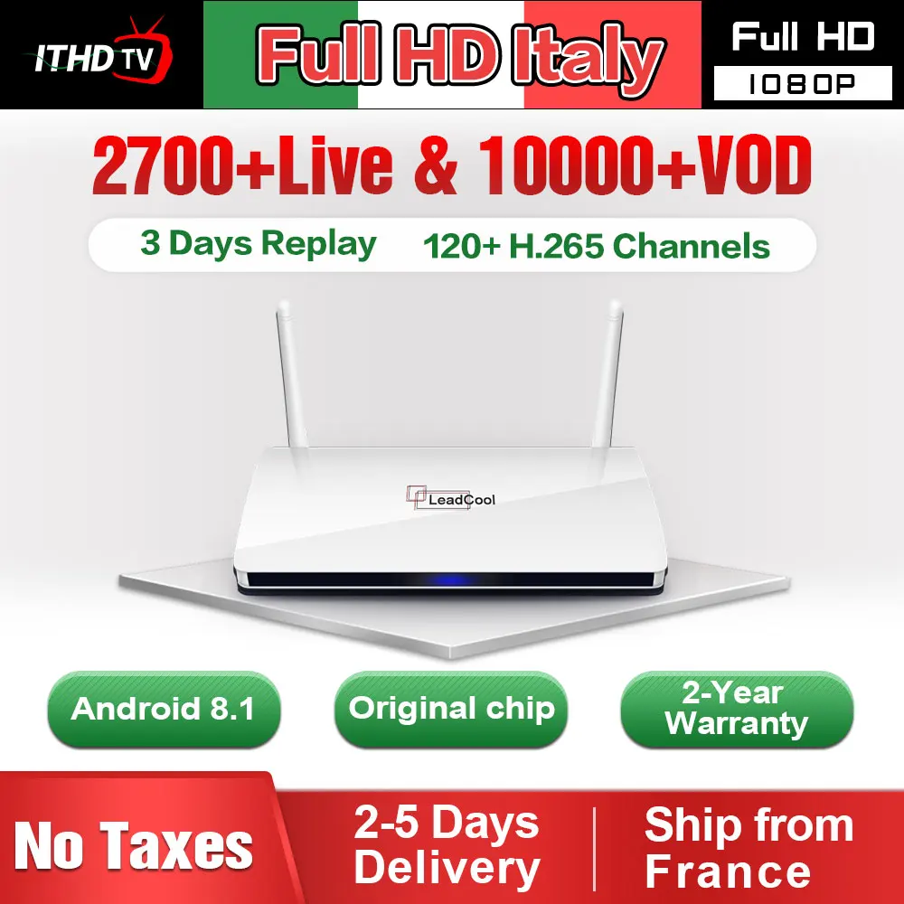 

IPTV Italy France Arabic Spain Leadcool Android 8.1 1G+8G/2G+16G IP TV Portugal Turkey Qatar Spain ITHDTV Italy IPTV Italian Box
