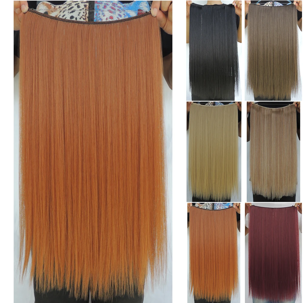 cabelo sintetico halo hair extensions piece straight flip in haar extension pieces synthetic weave extensiones hairpiece 22 inch