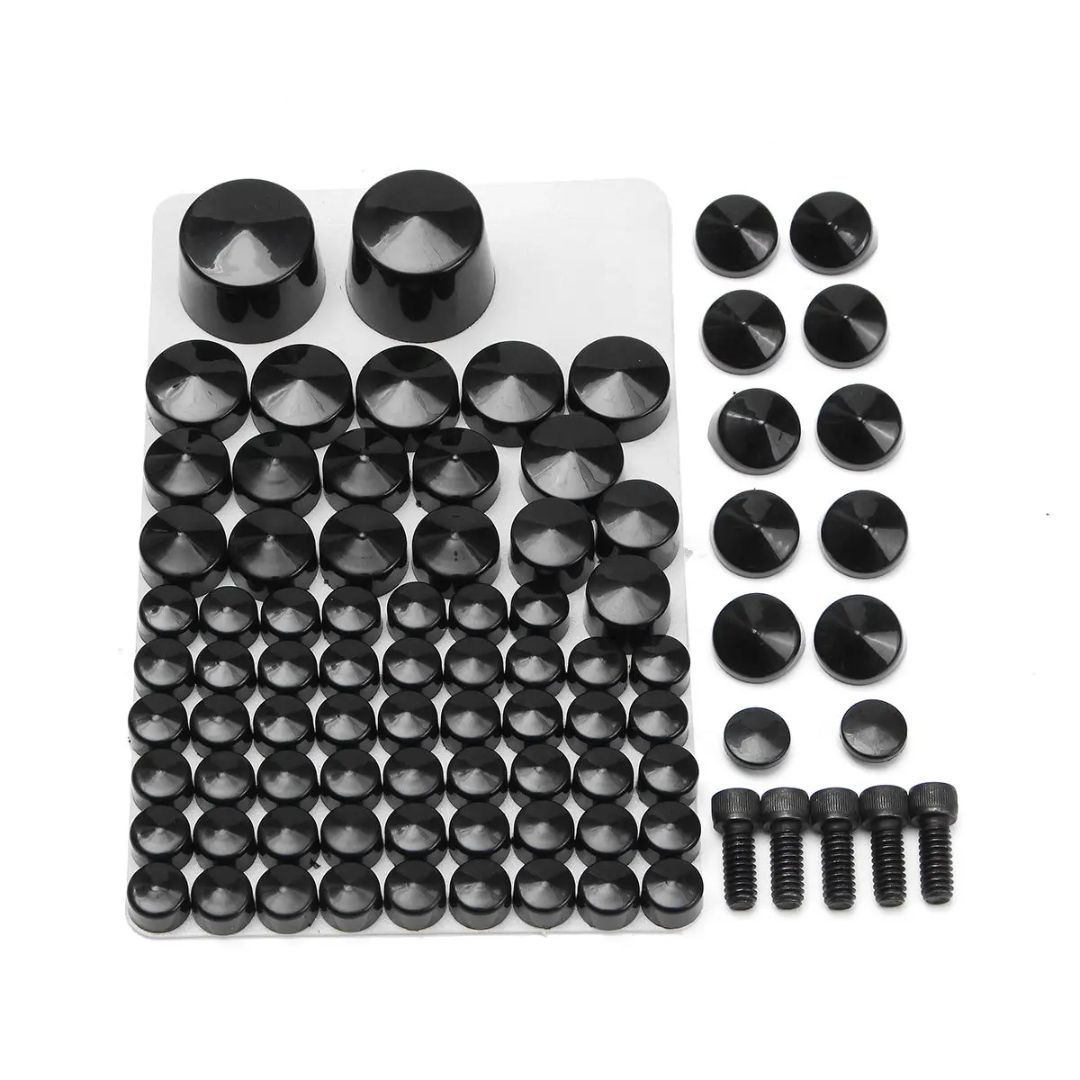 

81 Pcs Chrome Motorcycle Toppers Cover Bolts For Harley Softail/Twin/Cam Models 2007-2013 ABS Plastic Black