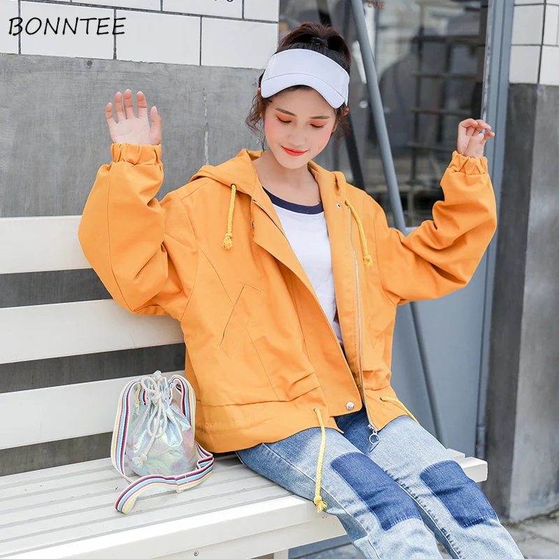

Jackets Women Harajuku Solid Loose BF Korean Style Long Sleeve Womens All-match Fashion Zipper Comfortable Hot Sale 2019 Chic