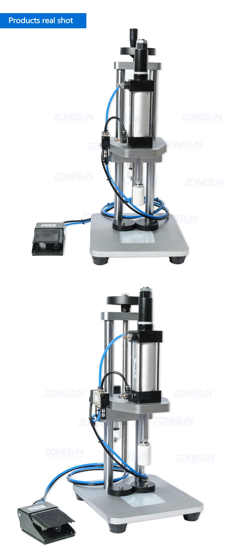 ZONESUN машина для укупорки духов в стеклянных бутылках, опрессовочная машина для духов