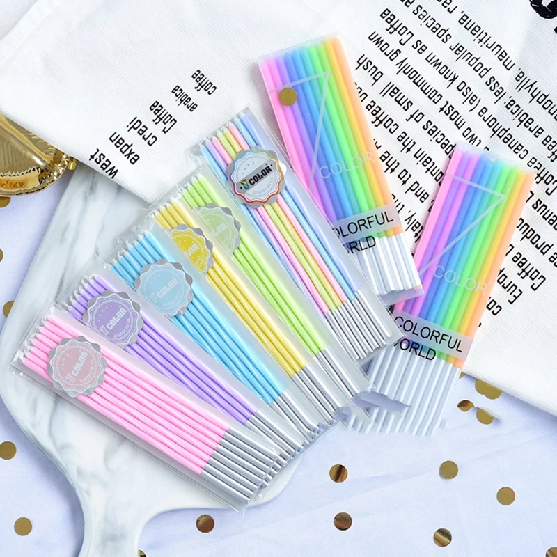 Online 100 box Traum bunte farbe Kerze Kuchen Party Geburtstag Festival Liefert Schönen Geburtstag Kerzen für Küche Backen Geschenke